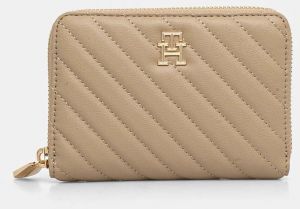 Peňaženka Tommy Hilfiger dámska, béžová farba, AW0AW17017