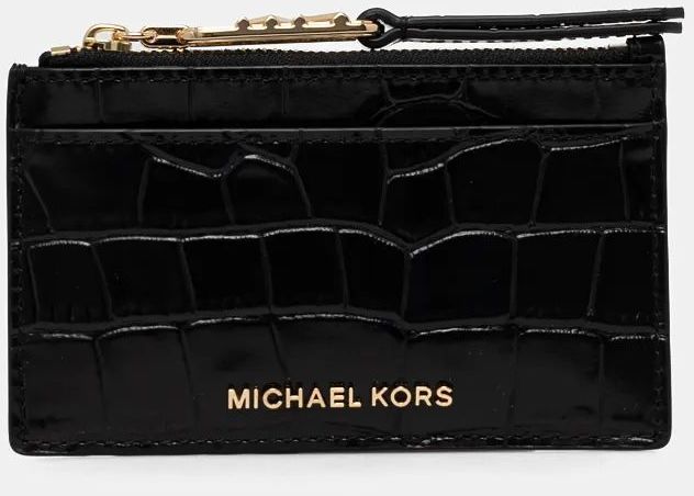 Kožená peňaženka MICHAEL Michael Kors dámska, čierna farba, 32F4G8ED1E