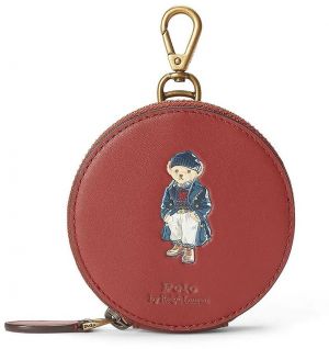 Kožená peňaženka Polo Ralph Lauren dámska, červená farba, 427952662