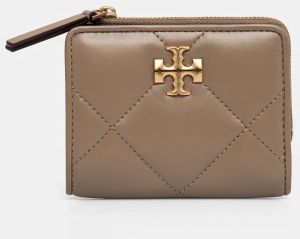 Kožená peňaženka Tory Burch Kira Diamond dámska, hnedá farba, 154990