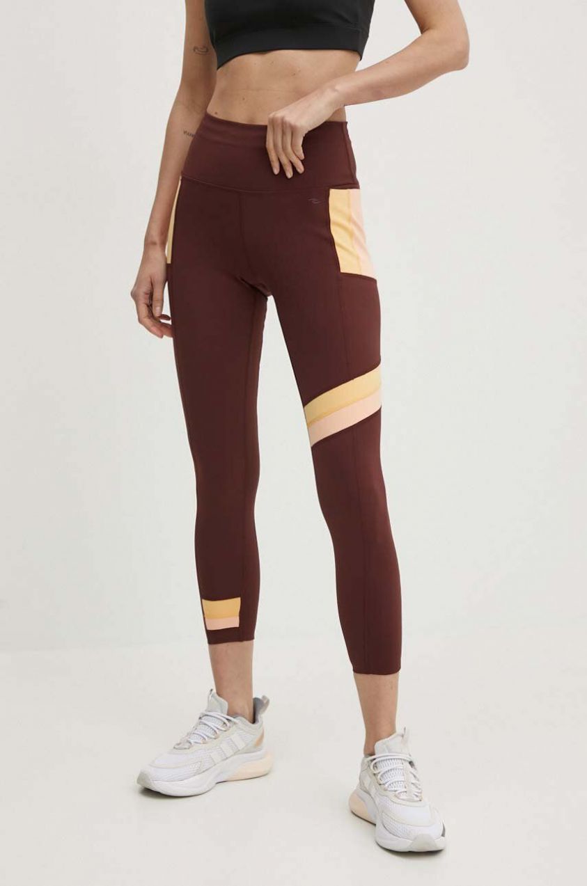 Športové legíny Rip Curl Revival dámske, bordová farba, vzorované