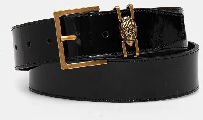 Kožený opasok Kurt Geiger London SHOREDITCH 40 BELT dámsky, čierna farba, 9694300309