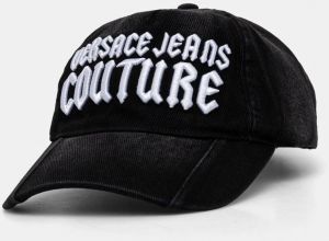 Džínsová šiltovka Versace Jeans Couture čierna farba, s nášivkou, 77GAZK56 ZG298