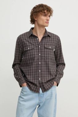 Košeľa Pepe Jeans MESSON pánska, hnedá farba, regular, s klasickým golierom, PM308731