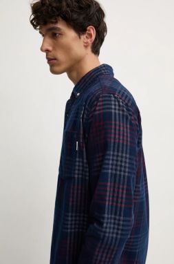 Bavlnená košeľa Pepe Jeans MARCUS pánska, tmavomodrá farba, regular, s golierom button-down, PM308726