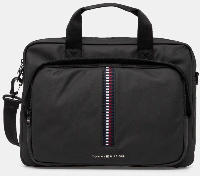 Taška Tommy Hilfiger čierna farba, AM0AM12728