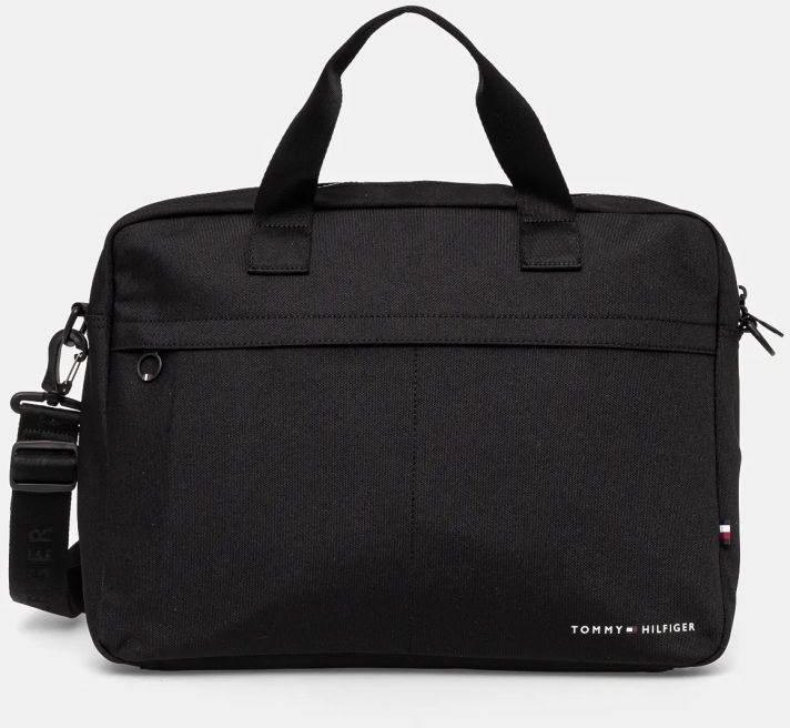 Taška Tommy Hilfiger čierna farba, AM0AM12699