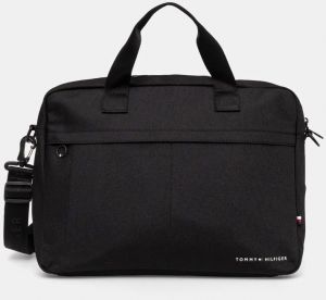 Taška Tommy Hilfiger čierna farba, AM0AM12699