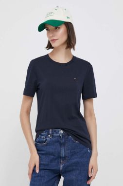Bavlnené tričko Tommy Hilfiger tmavomodrá farba,WW0WW39848