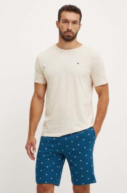 Bavlnené pyžamo Tommy Hilfiger zelená farba, vzorované, UM0UM02319