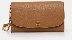 Kožená peňaženka Tory Burch Robinson dámska, hnedá farba, 146367.202