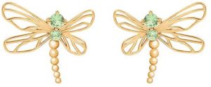 Pozlátené náušnice Lilou Dragonfly 182/22/KOL/AZU/ZIC/PO