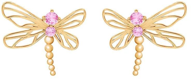 Pozlátené náušnice Lilou Dragonfly 182/22/KOL/AZU/ROC/PO