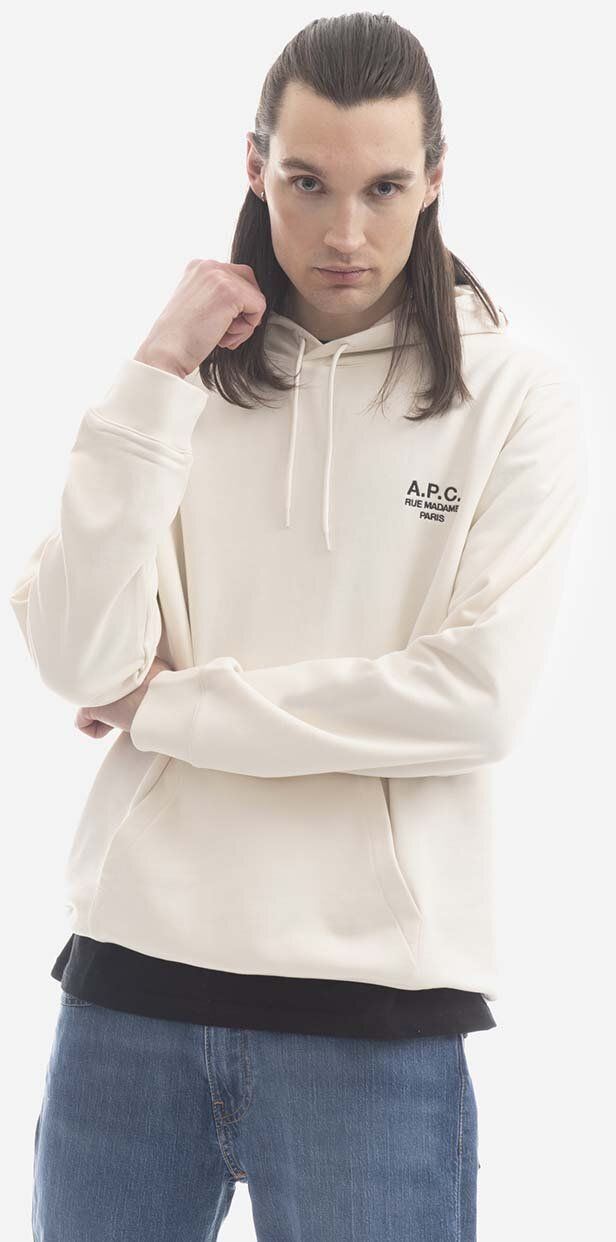 Bavlnená mikina A.P.C. Marvin Hoodie Marvin COEZD-H27733 BLACK pánska, čierna farba, s kapucňou, s nášivkou
