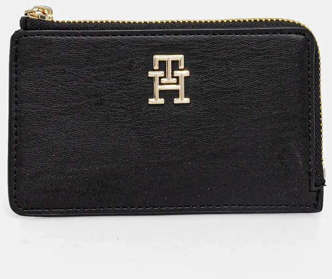 Peňaženka Tommy Hilfiger dámska, čierna farba, AW0AW17154