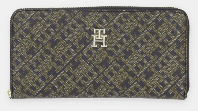 Peňaženka Tommy Hilfiger dámska, čierna farba, AW0AW17102