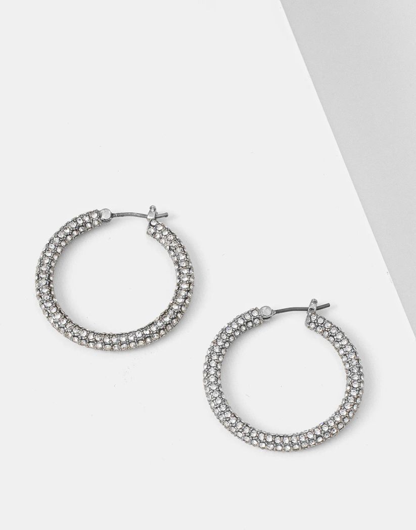 Náušnice Lauren Ralph Lauren PE 30MM PAVE HOOP 14G00873