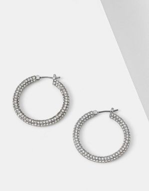 Náušnice Lauren Ralph Lauren PE 30MM PAVE HOOP 14G00873