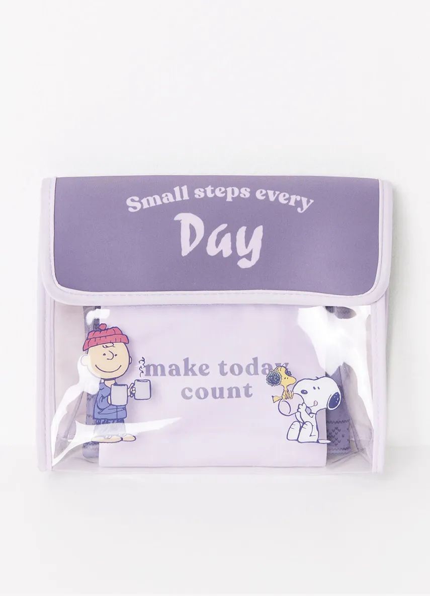 Sada kozmetických tašiek women'secret Snoopy 3-pak fialová farba, 4848808