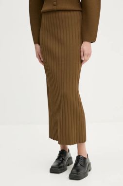 Sukňa By Malene Birger FIEMME zelená farba, maxi, rovný strih, Q72575002