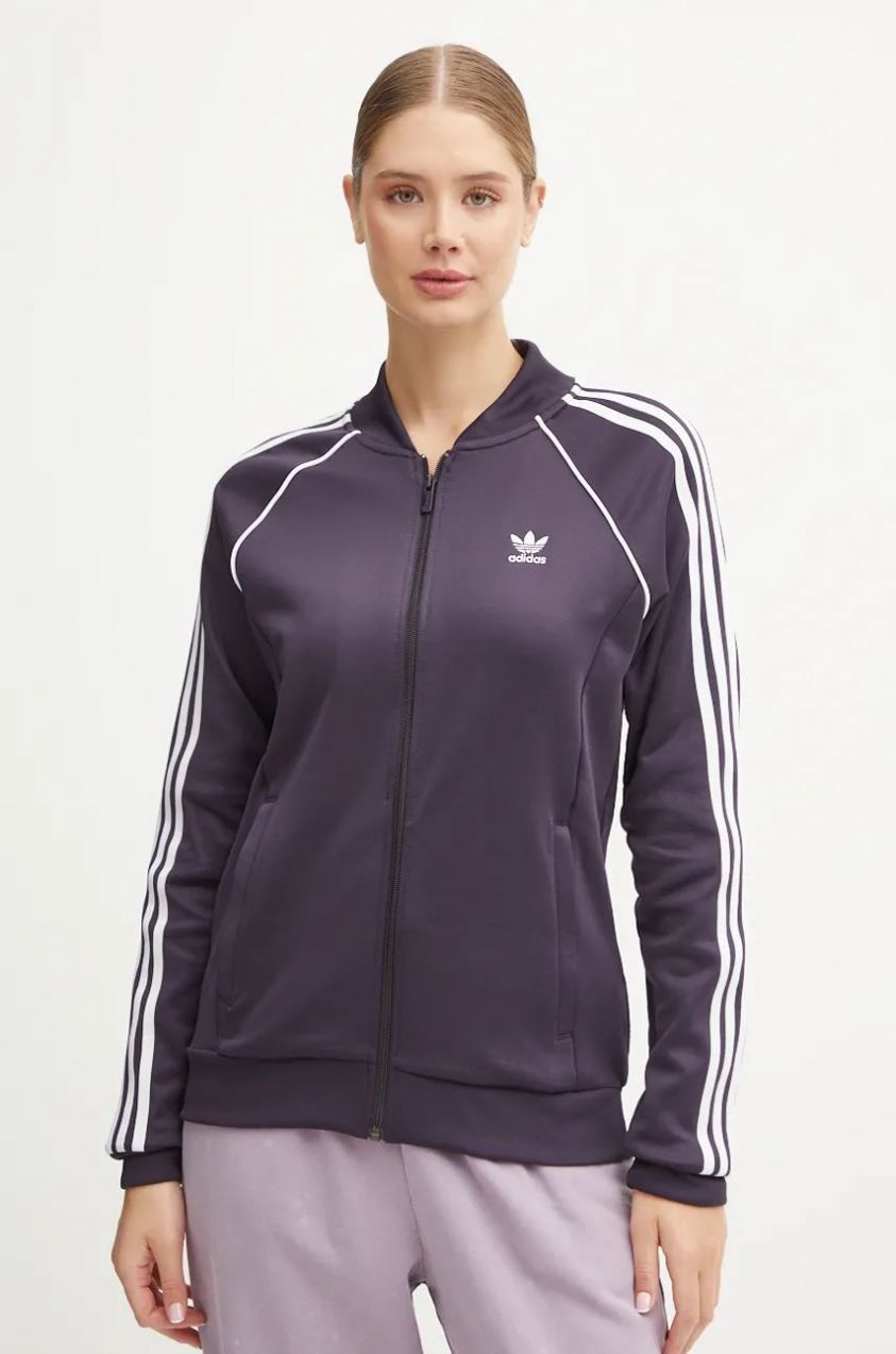 Mikina adidas Originals dámska, fialová farba, jednofarebná, IY2167