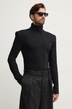 Bavlnené tričko s dlhým rukávom MM6 Maison Margiela čierna farba, jednofarebné, SH2NH0002.S23588