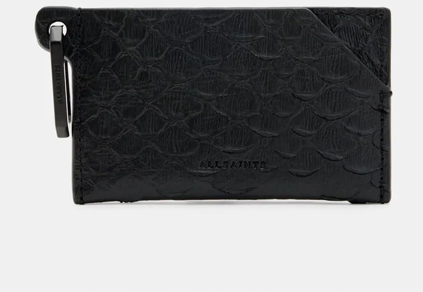 Kožená peňaženka AllSaints HEX SNAKE dámska, čierna farba, W381XB