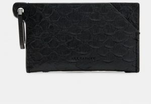 Kožená peňaženka AllSaints HEX SNAKE dámska, čierna farba, W381XB