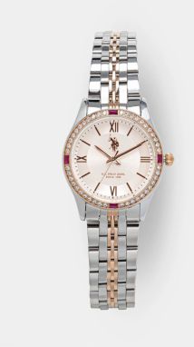 Hodinky U.S. Polo Assn. GISELLE dámske, strieborná farba, USP8325RG