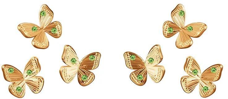 Pozlátené náušnice Lilou Papillon 235/7/KOL/NO1/3/PO