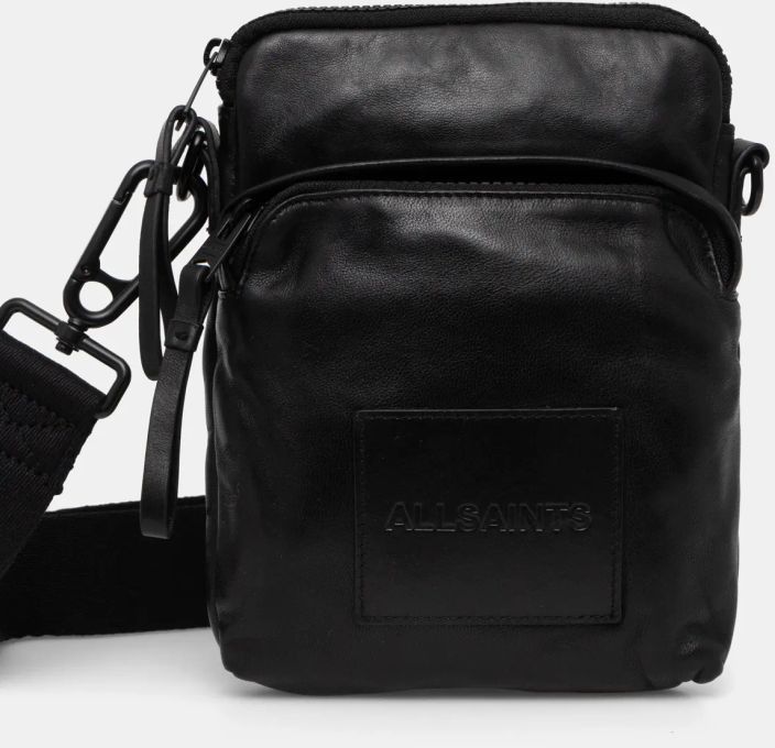 Kožená taška AllSaints FALCON čierna farba, M165XB