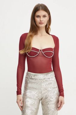 Body Bardot CARTER dámske, bordová farba, s nášivkou, 58788TB