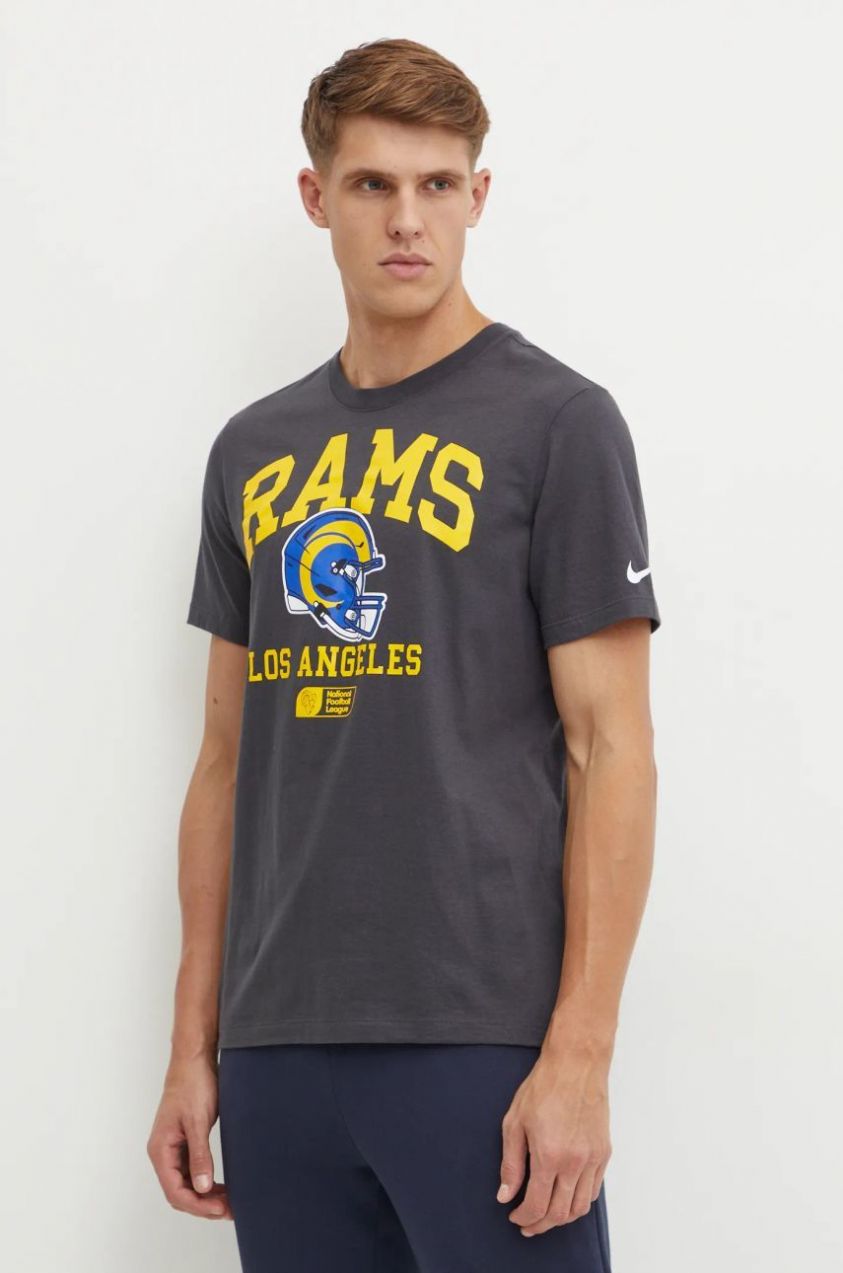 Bavlnené tričko Nike Los Angeles Rams pánske, šedá farba, s potlačou, N199-06F-95-5F1
