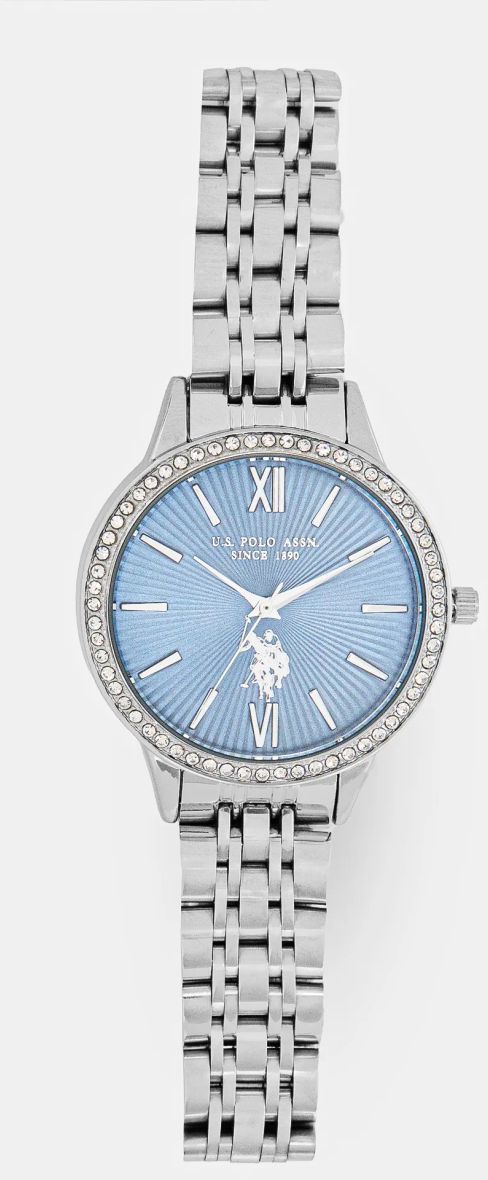 Hodinky U.S. Polo Assn. FAITH dámske, strieborná farba, USP8199BL
