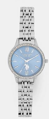 Hodinky U.S. Polo Assn. FAITH dámske, strieborná farba, USP8199BL