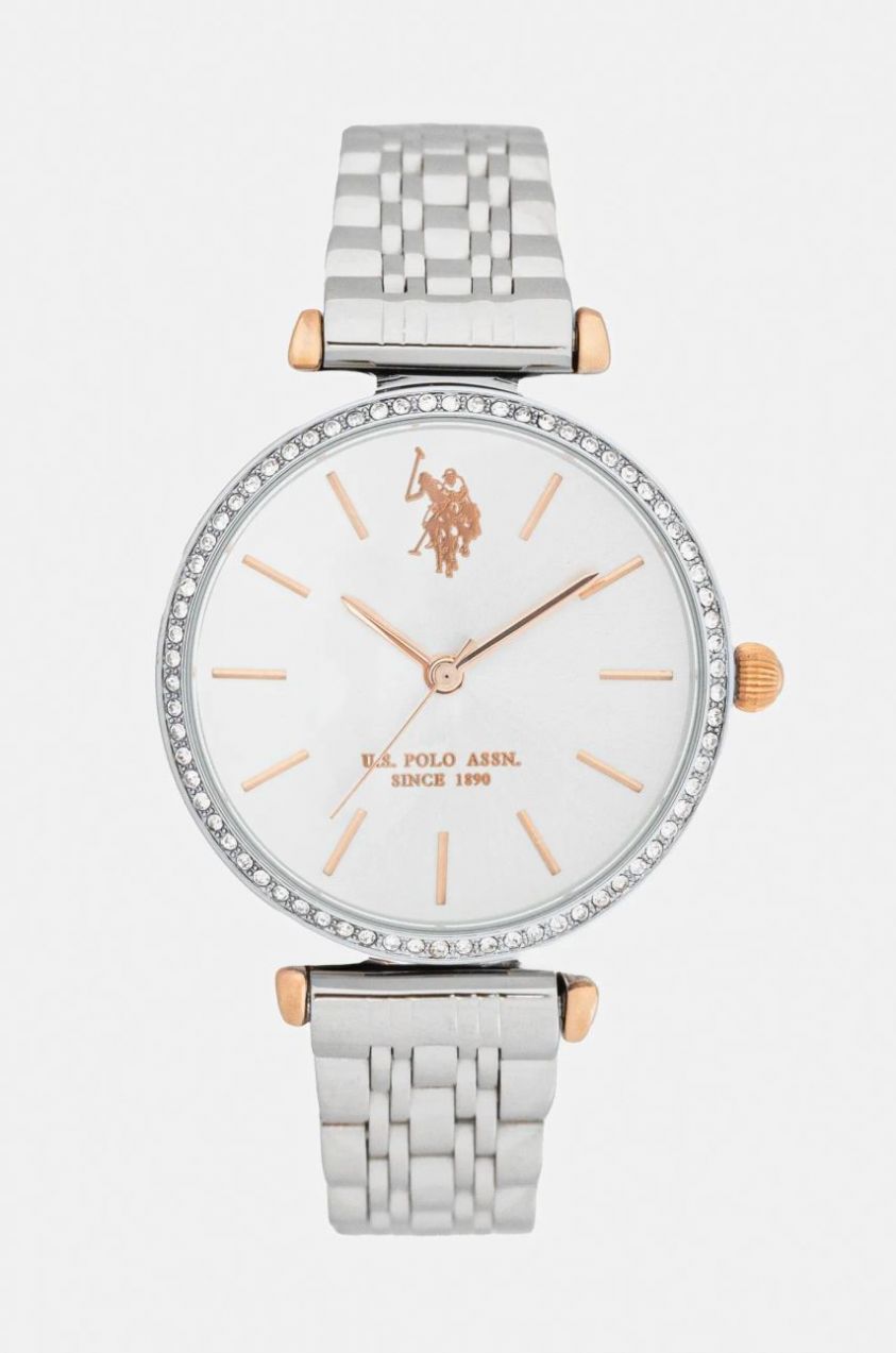 Hodinky U.S. Polo Assn. ELEONOR dámske, strieborná farba, USP8165ST