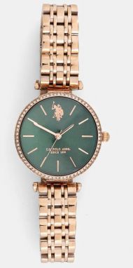 Hodinky U.S. Polo Assn. ELEONOR dámske, zlatá farba, USP8168GR