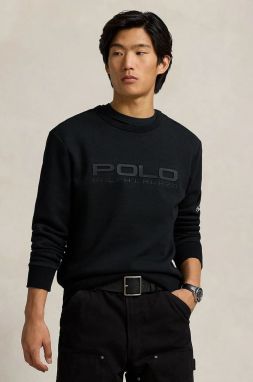 Mikina Polo Ralph Lauren pánska, čierna farba, s potlačou, 710959026