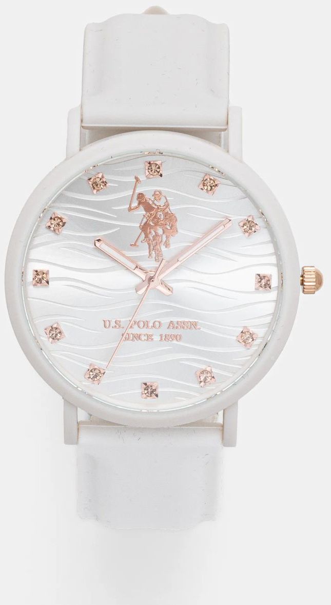 Hodinky U.S. Polo Assn. LUCYCRYSTAL dámske, biela farba, USP8264RG