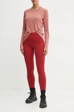 Športové legíny Smartwool Active dámske, bordová farba, jednofarebné, SW016934