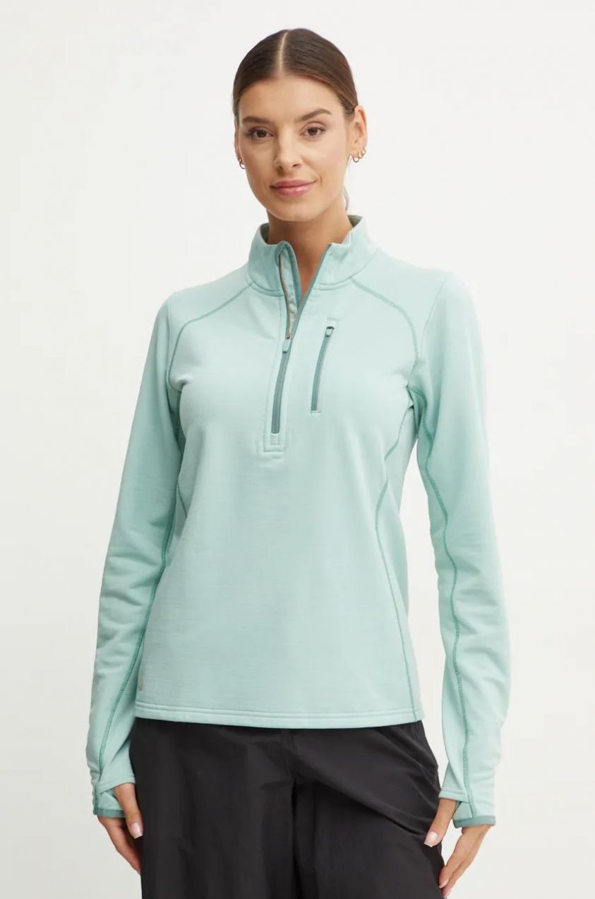 Športová mikina Smartwool Active Fleece tyrkysová farba, jednofarebná, SW002614