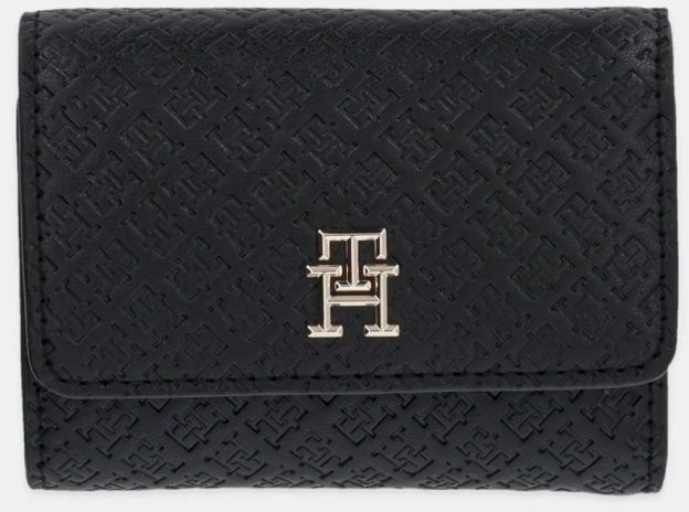 Peňaženka Tommy Hilfiger dámska, čierna farba, AW0AW16919