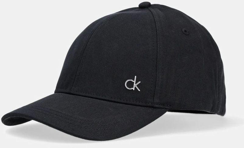 Bavlnená šiltovka Calvin Klein čierna farba, s nášivkou, K60K613102