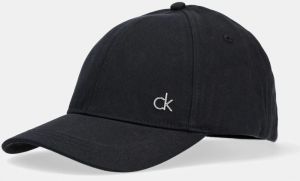 Bavlnená šiltovka Calvin Klein čierna farba, s nášivkou, K60K613102