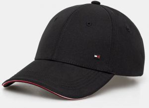 Šiltovka Tommy Hilfiger čierna farba, jednofarebná, AM0AM13336