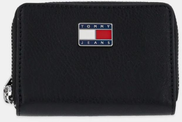 Peňaženka Tommy Jeans dámska, čierna farba, AW0AW16974