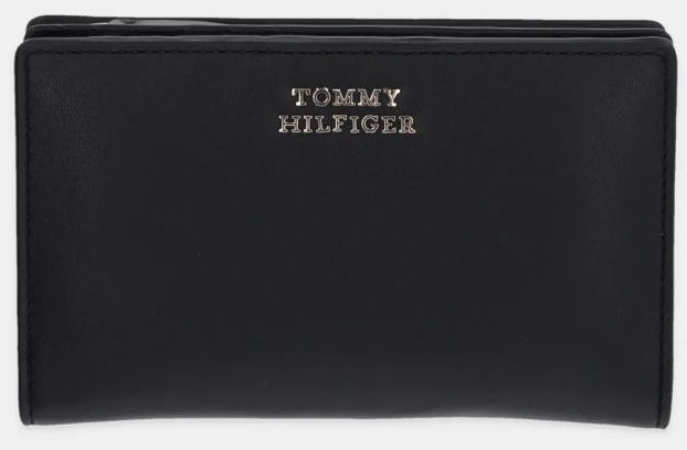 Kožená peňaženka Tommy Hilfiger dámska, čierna farba, AW0AW16928