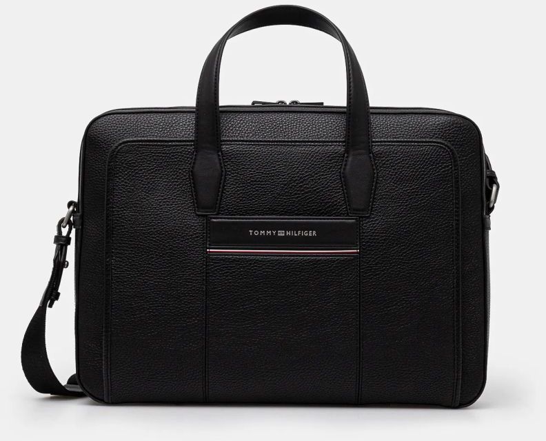 Taška Tommy Hilfiger čierna farba, AM0AM13095