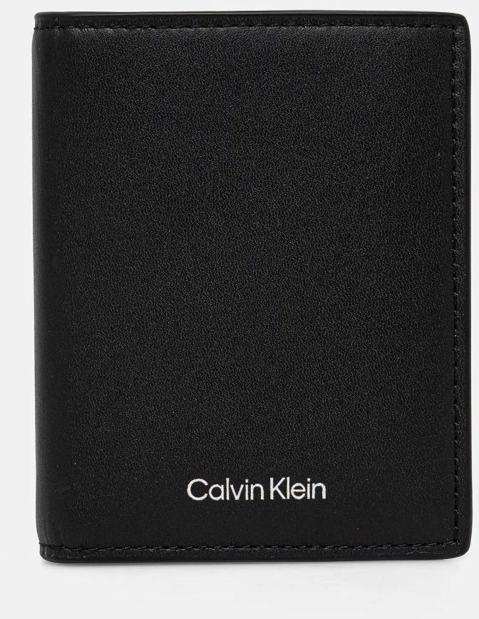 Kožená peňaženka Calvin Klein pánska, čierna farba, K50K512694