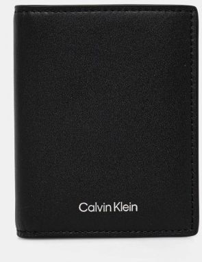 Kožená peňaženka Calvin Klein pánska, čierna farba, K50K512694